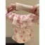 Pháp Phong Cách Ngọt Ngào Hoa Xù Ren Khâu Ống Áo Vest Nữ Xuân Hè Phong Cách Mới Một Vai Giảm Tuổi S