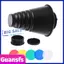 Guansfs Guansfs aqxreight Lưới kim loại hình nón Snoot 5 bộ lọc màu Hợp kim nhôm có gắn cho chụp ảnh đèn flash đơn sắc nhấp nháy trong studio