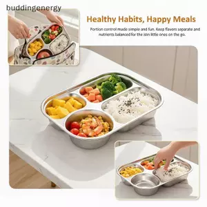 {BUDDI} 2 Lưới Thép Không Gỉ Vuông Đĩa Bento Chống Rò Rỉ Khay Đựng Thực Phẩm Chia Có Thể Tái Sử Dụng Cho Trẻ Em Đi Học Ăn Trưa Sử Dụng {buddingenergy}