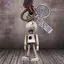 HFTOY Vintage Khắc Robot Đồng Bapa Xe Móc Khóa Phụ Kiện Quà Tặng Thời Trang ~