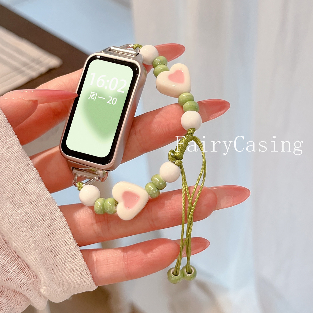 Dây đeo hạt gốm cho Huawei Band 10 9 8 NFC Phụ kiện Vòng đeo tay thay thế cho Huawei Watch Fit 3 4 Pro Dây đeo cổ tay
