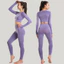 Bộ đồ yoga nữ gồm áo sơ mi tay dài và quần legging, phù hợp tập gym và chạy bộ (7 màu)