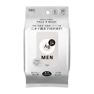 Khăn Lau Khử Mùi Mặt & Cơ Thể AG Deo24 Men Không Mùi 30 Miếng/ AG Deo24 Men Face & Body Sheet Unscented 30pcs/ Direct from JAPAN