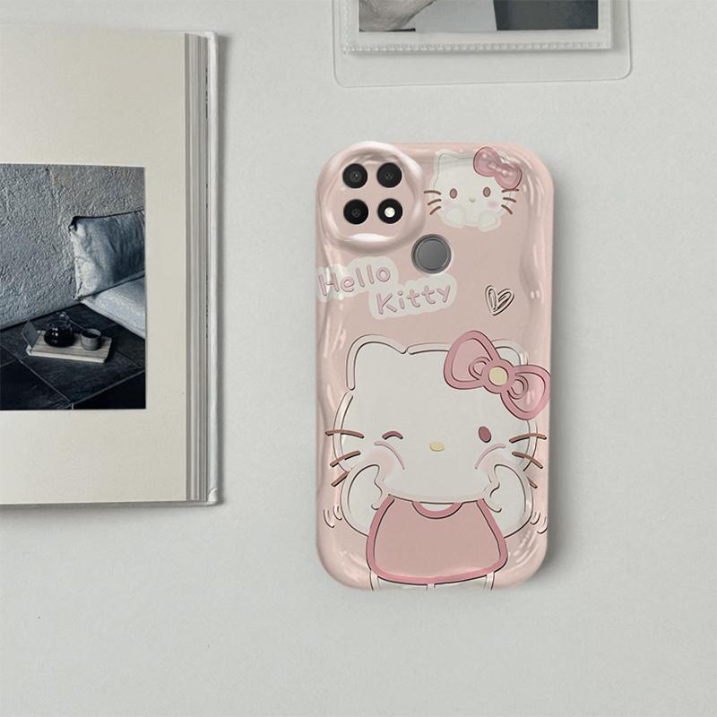 Ốp Lưng Cho OPPO A15 A15S Phim Hoạt Hình Kem Cặp Đôi Mèo Mềm TPU 3D Sóng Silicon Vỏ Điện Thoại