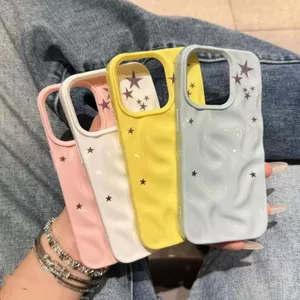 Vỏ iPhone họa tiết ngôi sao nếp gấp thiên thạch mềm mại phù hợp 17, 16 Pro, 15 Pro, 14 P