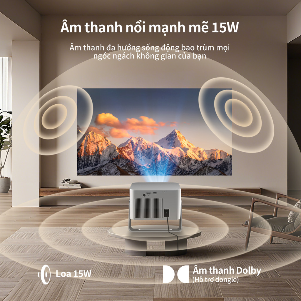 Máy chiếu thông minh Magcubic HY350GT 4K Chính thức Netflix Google TV Native 1080P 900 ANSI Auto Focus 15W Loa HiFi | BigBuy360 - bigbuy360.vn
