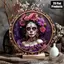 CIFbuy Vintage Skull Round Thiếc Sign, Gothic Kim Loại Treo Tường Nghệ Thuật Thanh Trang Trí Cho Halloween