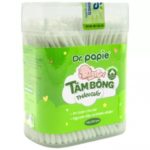 Tăm bông thân giấy Dr.Papie Newborn 280 que (Từ sơ sinh)