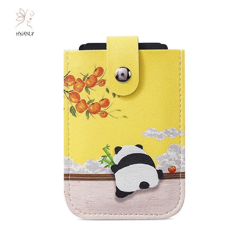 HNKMP Phim Hoạt Hình Nhiều Lớp Che Khuyết Điểm Ví Thẻ Mini RFID Áo Kéo Ra Loại Đựng Thẻ ID 4 Thẻ Nhà Thơ Ví Da PU.