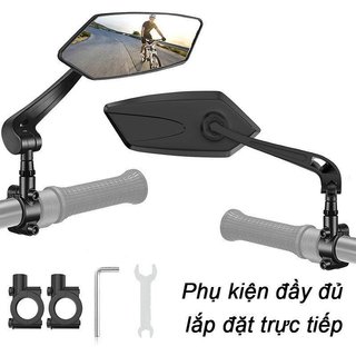 Gương chiếu hậu xe đạp 360 độ HD Kính hợp kim nhôm chống chói Xem ổn định Xe đạp xe tay ga