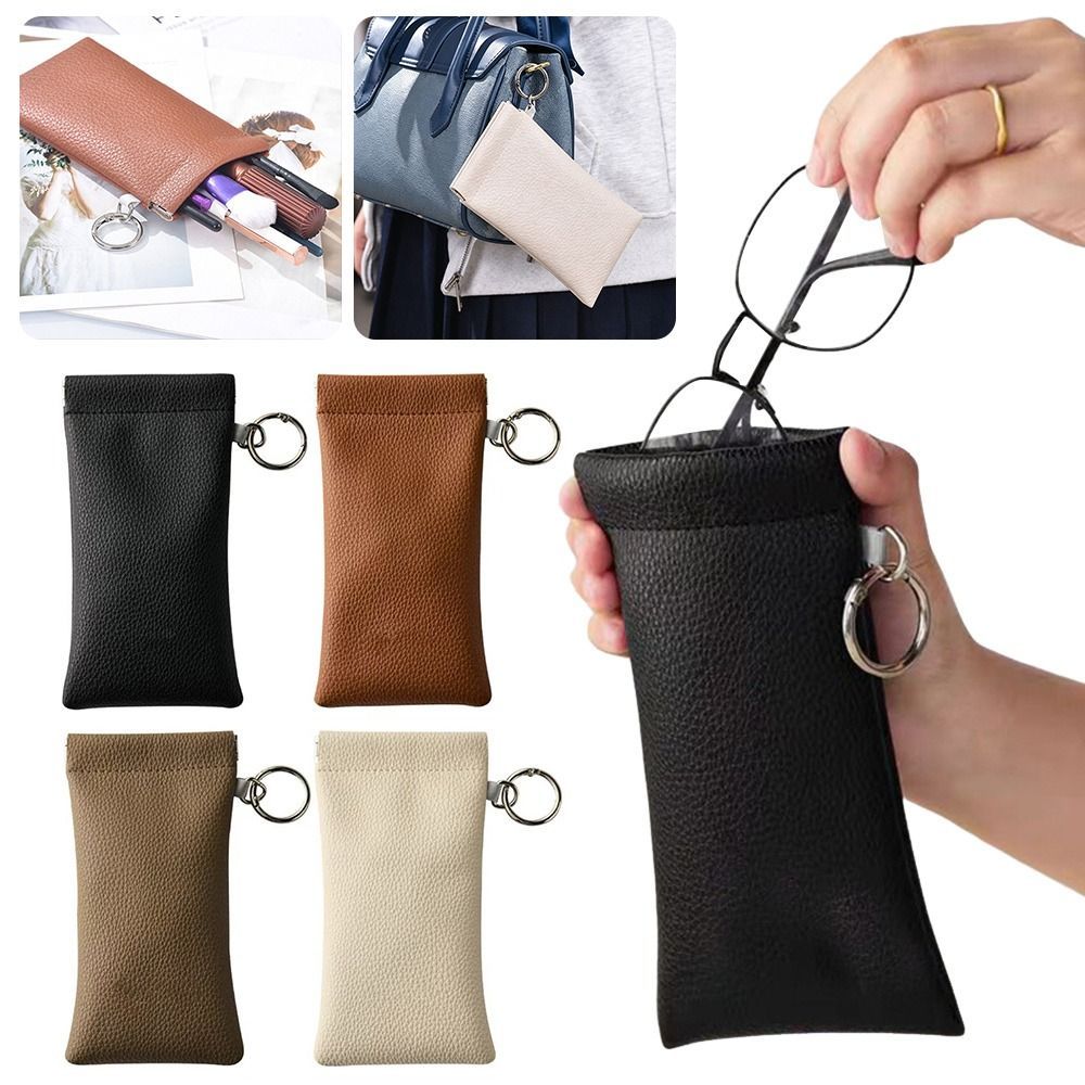 Túi đựng kính mắt HOBBYIN, Kính bảo vệ chống bụi bằng da PU, Treo di động tự động Đóng cửa bản lề lò xo Kính râm du lịch Sử dụng