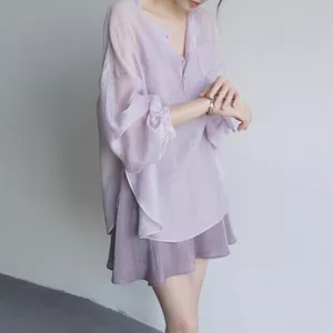 Áo sơ mi và váy hai mảnh phong cách thời trang 2025, chống nắng cho nữ