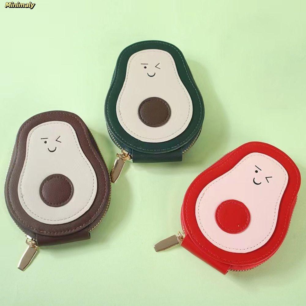 Ví đựng thẻ Mini MINIMALY da PU 11 ngăn, đựng thẻ ID/business dung lượng lớn, hình bơ hoạt hình cho nữ [Còn hàng]