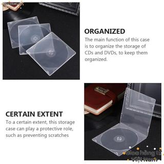 [Còn hàng] CD IDEANEST 20 chiếc, Hộp PP vuông trong suốt, Vỏ đĩa đơn phong cách mỏng có thể cài đặt DVD hộp cao su mềm