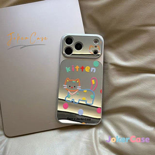 Ốp Lưng Cho IPhone 11 16 15 17 12 13 14 Pro Max 7 15 16 8 Plus XR XS MAX Bề mặt gương Graffiti mèo đầy màu sắc