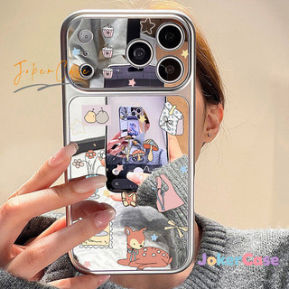 Ốp Lưng Cho IPhone 17 11 16 15 12 13 14 Pro Max 7 15 16 8 Plus XR XS MAX Chữa lành hươu rừng hoa gương bề mặt
