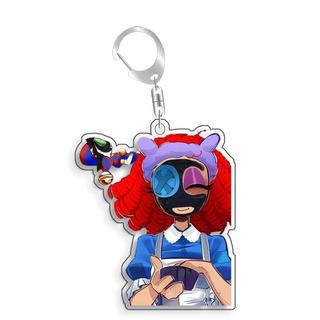 For The Amazing Digital Circus Ragatha Pomni Gangle Kinger  Acrylic Selfmade Cute Cartoon Anime Keychain