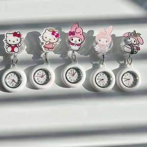 Hello Kitty Đồng hồ y tá có thể thu vào có thể kéo được Đồng hồ bỏ túi dễ thương Đồng hồ học sinh Kỳ thi Đồng hồ bỏ túi y tế Đồng hồ dạ quang
