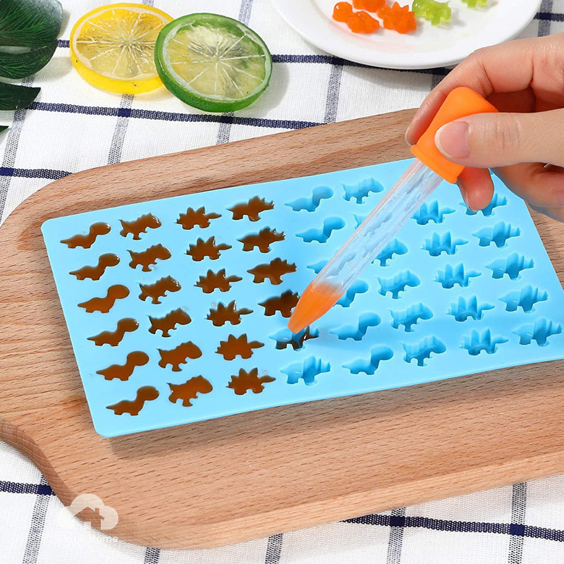 🌤️COD🌤️ Khuôn Silicon Làm Đá / Sô Cô La / Kẹo Mềm 48 Lỗ Hình Khủng Long