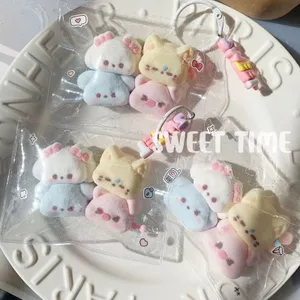 Bốn Liên Kết Dễ Thương Động Vật Nhỏ Bọc Cát Marshmallow Pinch Silicone Pinch Treo Quà Tặng Đồ Chơi Bùn Giải Nén Dụng Cụ Tiện Dụng 4.28