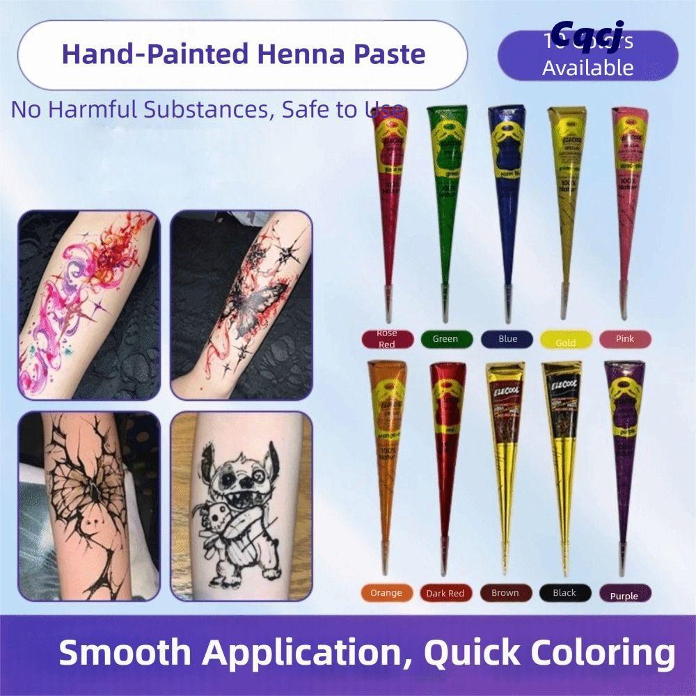 Kem xăm henna dạng que - Tạm thời và dễ sử dụng cho nghệ thuật hình xăm body màu nâu đen