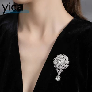 Trâm Cài Đầu Cô Dâu Pha Lê Thổ Cẩm, Thiết Kèo Hoa và Hình Giọt Nước, Phụ Kiện Cao Cấp cho Tiệc Cưới