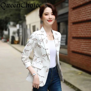 Áo blazer nữ in hình dài tay, phù hợp công sở và thời trang ngoài giờ