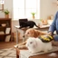 Găng tay tẩy lông thú cưng với thiết kế đàn hồi 5 ngón tay cho ghế Sofa Thảm ngồi ô tô Quần áo Nội thất cho chó mèo Máy làm sạch lông