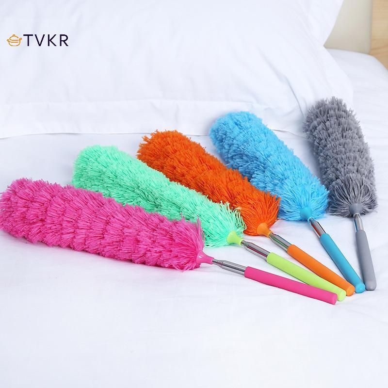 TVKR Có Thể Thu Vào Duster Bằng Thép Không Gỉ Tay Cầm Dài Bàn Chải Bụi Xe Hộ Gia Đình Dụng Cụ Vệ Sinh Microfiber Bàn Chải Bụi OIK