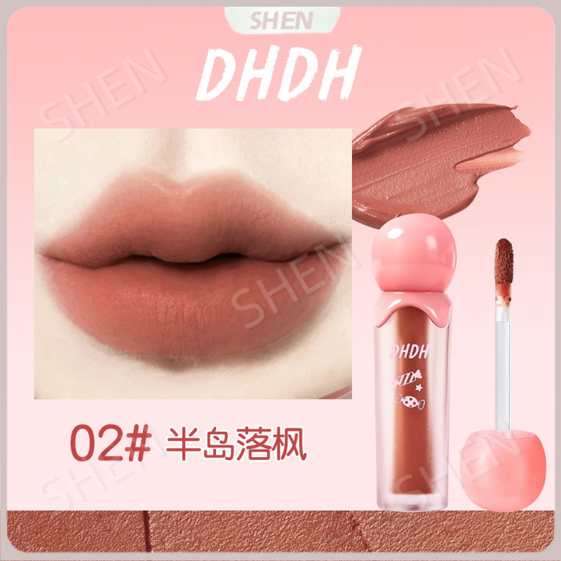 D.G Cloud Mist Zero Feeling Velvet Lip Gloss Matte Silky Color Rendering Non Easy to Stick Cup Lip Gloss Beauty Li