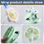 Quạt kẹp di động có đèn LED 360° Xoay Quạt Làm Mát Cá Nhân Thiết Kế Dễ Thương Quạt Sạc USB Cho Xe Đẩy Gia Đình Cắm Trại Xanh