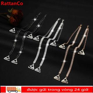 Dây đeo áo ngực đính đá RATTANCO, Dây đeo vai đồ lót vai gợi cảm có thể tháo rời, Dây đeo áo ngực chống trượt trang trí thời trang có thể điều chỉnh