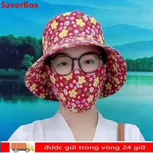 Mũ hái trà SAVORBOX, Bảo vệ khăn choàng cổ Mũ làm việc nông nghiệp, Quà tặng mũ chống nắng vành rộng thời trang