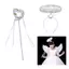 Flgo Feather Angel Halos Băng đô và Cây đũa phép thiên thần Halloween Trang phục hóa trang