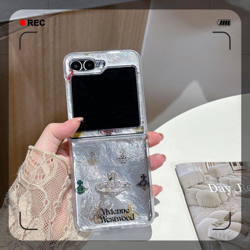 Thích Hợp Cho Samsung Galaxy ZFlip7 zflip6 Glacier Planet Vỏ Điện Thoại Dây Gấp Vỏ Cứng Cho Z Flip 7 6 5 5G N3Flip MixFlip 2 Vỏ Bảo Vệ
