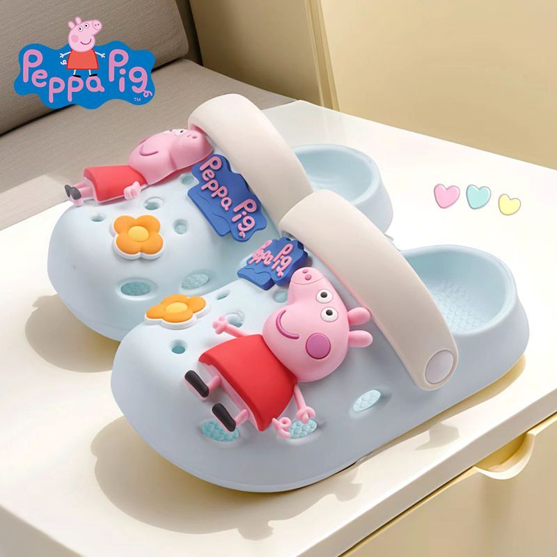 Size 20-31 Peppa Pig Hoạt Hình Trẻ Em Dép Bé Lỗ Giày Bé Trai Bé Gái Trang George Dép