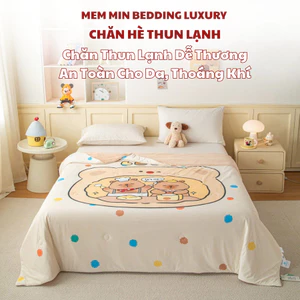 Chăn Hè Thun Lạnh Memminbedding Luxury họa tiết đáng yêu dễ thương, mềm mại, mịn màng, an toán cho da
