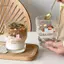 TRTR Phong Cách Hàn Quốc Hoạt Hình Người Tuyết Cốc Thủy Tinh Trong Suốt Đồ Uống Cho Cà Phê Nước Sữa Bữa Sáng Văn Phòng Nhà Cốc Dễ Thương Bộ VN