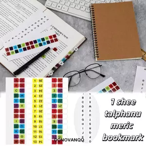 Nhãn dán nhãn chỉ mục bảng chữ cái DONOVANQQ, Nhãn dán trang bảng chữ cái chống nước đầy màu sắc, Dải ghi nhớ Dải nhỏ Công cụ lập kế hoạch học tập Tab chỉ mục dính Đồ dùng văn phòng