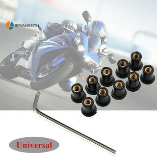 BRYANKEITH 10 Chiếc Kính Chắn Gió Xe Máy Fairing Bu Lông Vít Bộ Tốt Hạt M5 15mm COD