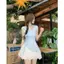 Phong cách nhẹ nhàng Áo Vest không tay không đều Bộ đồ nữ mùa hè eo cao thon gọn hơn Thiết kế váy hoa Bud Thiết kế cảm giác có dây buộc