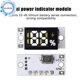 Ulovebsby Mô-đun kiểm tra điện áp pin di động cho pin 1S 2S 3S 4S Đèn báo mức chính xác Mini để giám sát nguồn điện DIY VN