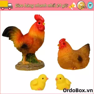 ORDOBOX Đồ trang trí búp bê gà, Tượng nhân vật gà bằng nhựa DIY, Kawaii Nhiều màu Mô hình Mini Đồ chơi để bàn Trang trí nhà cửa