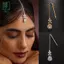 Thời Trang Ấn Độ Cô Dâu Đầu Trước Dây Chuyền Mũ Phụ Kiện Cưới Lá Thanh Lịch Zircon Dây Xích Tóc Trang Sức Dành Cho Nữ