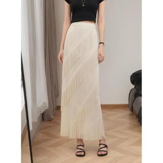 Miyake Spike Marks Lan Lanxia Đen Viền Cao Cấp Ôm Hơn Nhìn Váy Dài