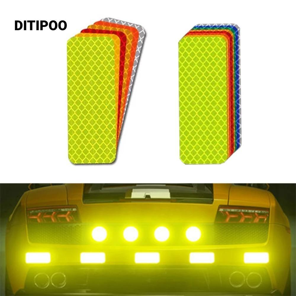 DITIPOO 10 Miếng Dán Phản Quang Cản Xe Ô Tô, Phụ Kiện Trang Trí Dải Cảnh Báo Phản Quang, Decal Tạo Kiểu Tự Động Dán Phản Quang An Toàn