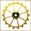 MEIJUN 18T MTB Xe Đạp Phía Sau Derailleur Bánh Xe Gốm Mang Ròng Rọc Xe Đạp Đường Bộ Hướng Dẫn Con Lăn Idler 4mm 5mm 6mm (Vàng)