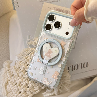 Ốp Điện Thoại Từ Trong Suốt Cho iPhone 17ProMax 17Pro 17 16ProMax 16Pro 16 15ProMax 15Pro 15 14ProMax 14Pro 14 13ProMax 13Pro 13 Apple Gấu Dễ Thương 12 Bìa Mềm