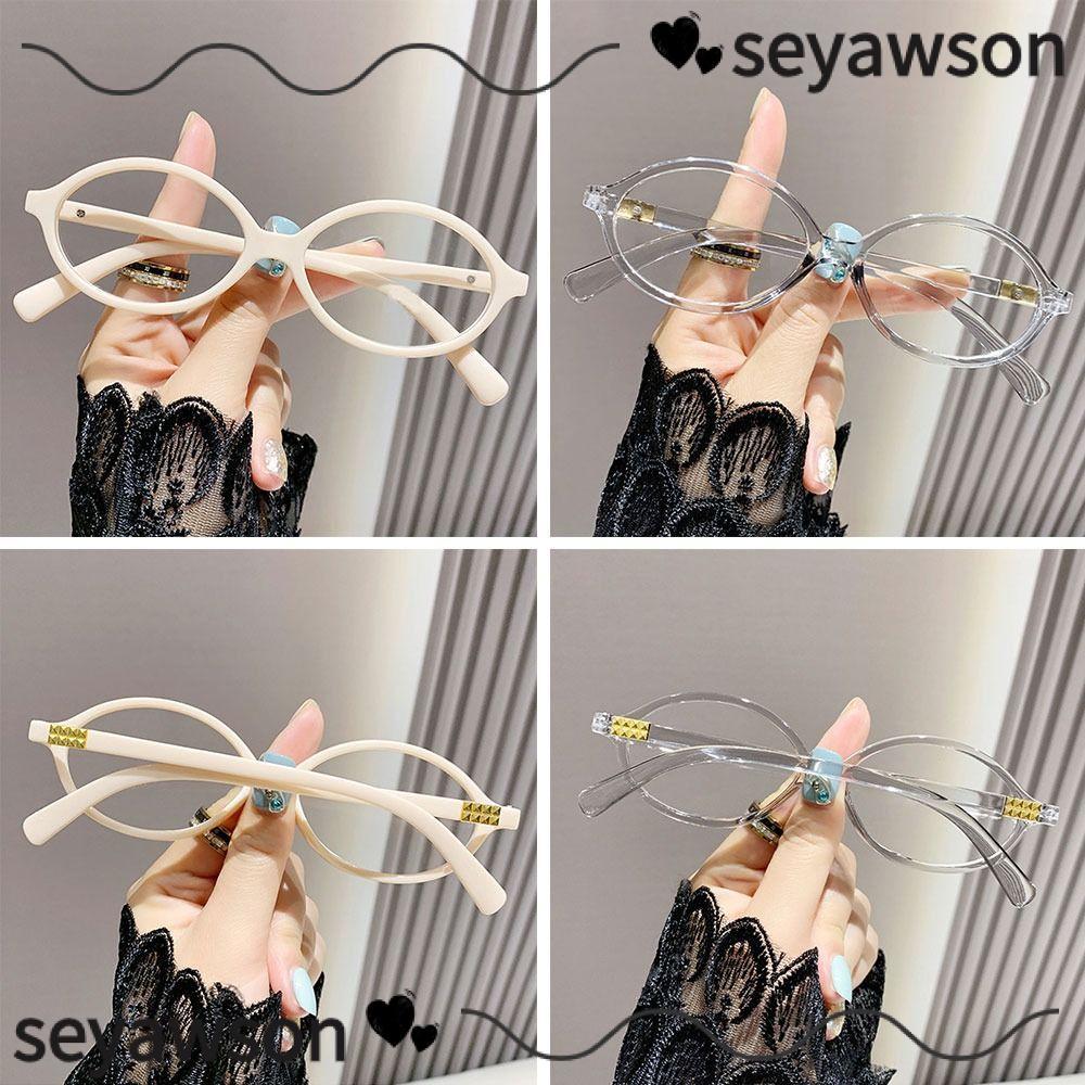 Kính mát tròn Seyawson chống ánh sáng xanh, siêu nhẹ, phù hợp dùng cho máy tính và văn phòng
