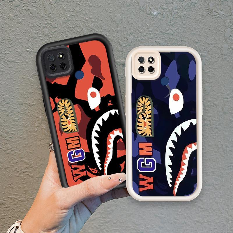 Áp dụng cho Realme C12 C25 C25S C21Y C25Y C15 Narzo 30A Narzo 20 Vỏ điện thoại mềm silicon hoạt hình TPU ngụy trang cá mập Thiên thần Mắt thiên thần Mặt sau chống sốc